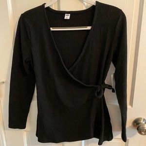NWT Old Navy Black Wrap Long Sleeve